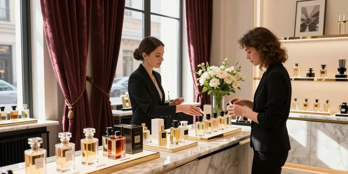 Mancera Perfumes showcased in an elegant boutique with luxurious decor, inviting customers to explore high-end fragrances.