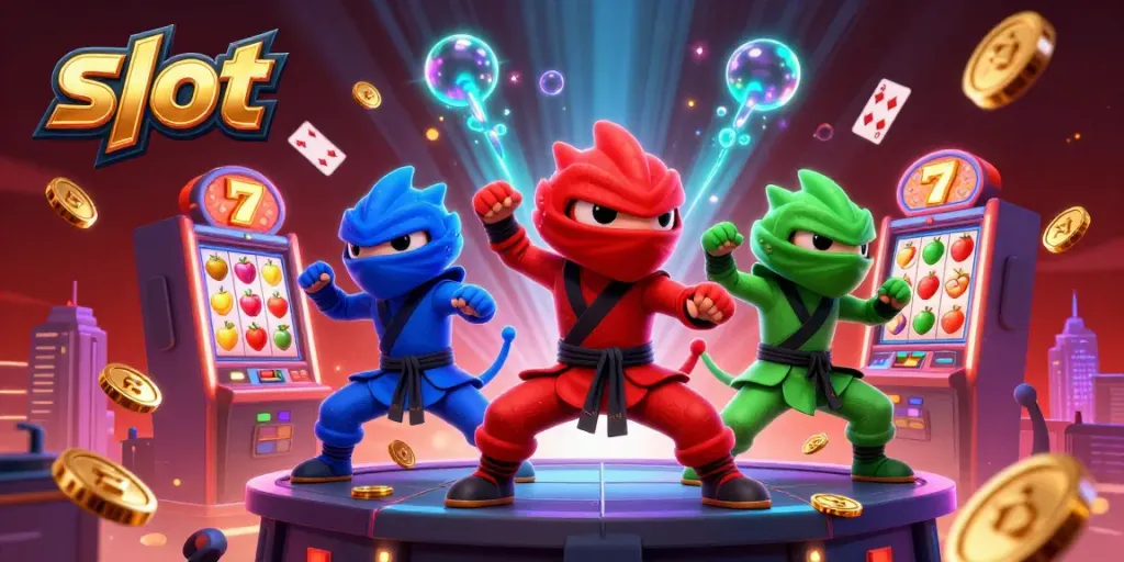 Experience thrilling slot action with vibrant chameleons and dynamic slot machines!