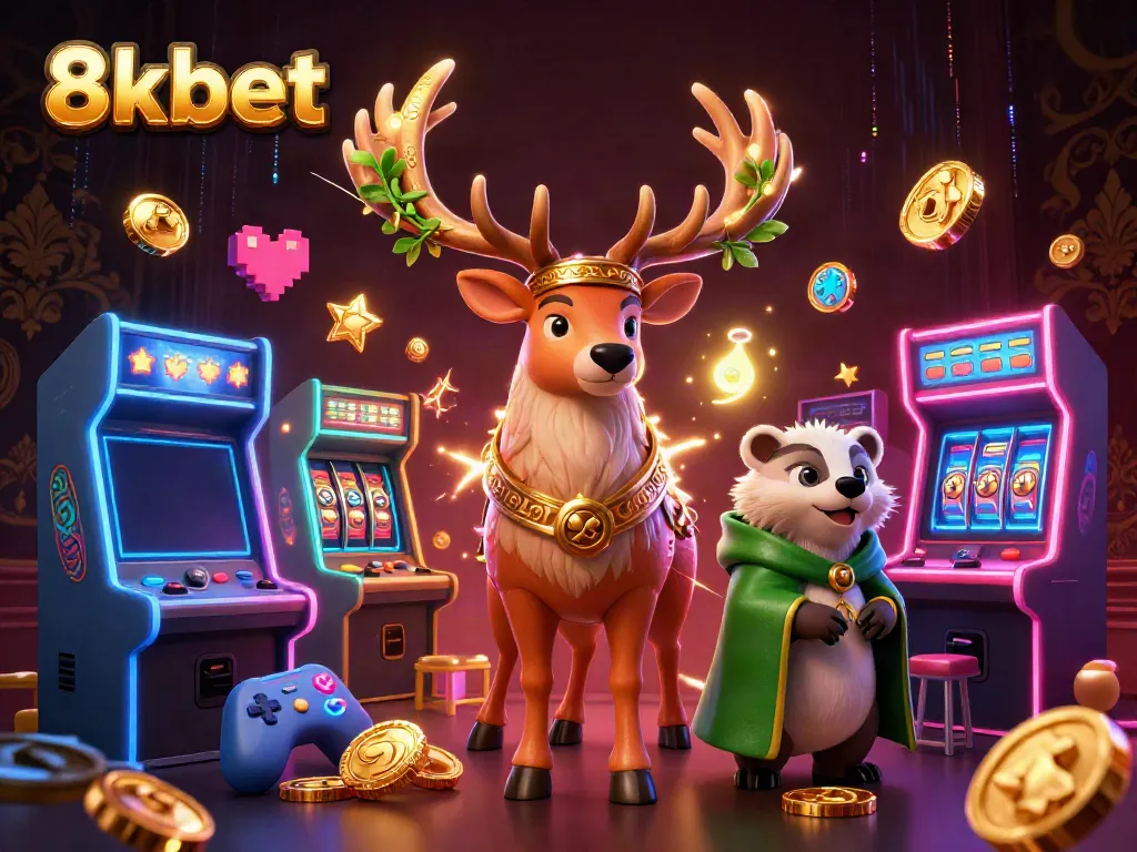 Experience 8xbet's thrilling online gameplay with vibrant casino elements and enchanting characters.
