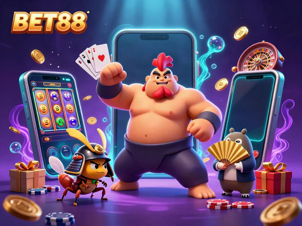 Engage in thrilling gameplay at BET88, where vibrant characters and exciting slot games come to life.