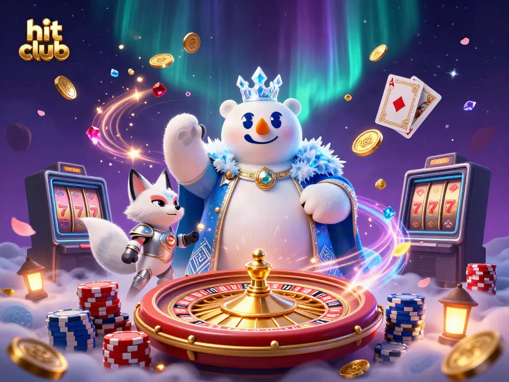 Experience epic wins at the hit club with cartoon characters, vibrant casino elements, and jackpot excitement.