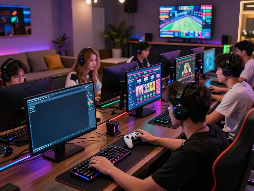 Engaging gaming scene featuring multiple players on 9bet.com