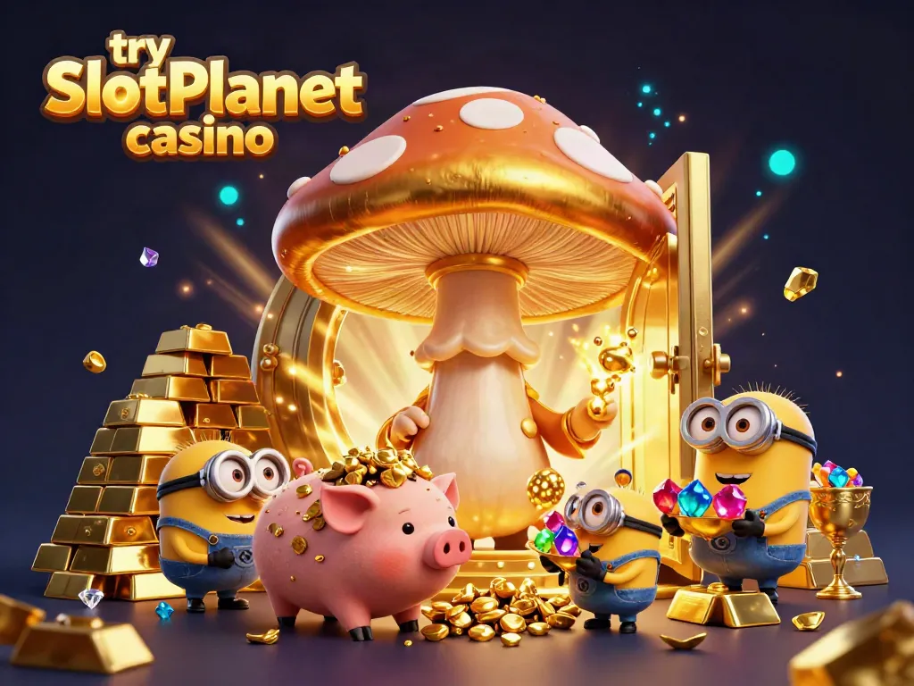 Experience the magic as you try SlotPlanet casino with golden treasures and whimsical characters.