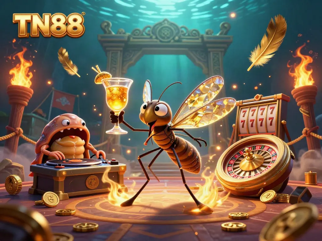 Engage in thrilling TN88 casino action with vibrant characters and dynamic elements.