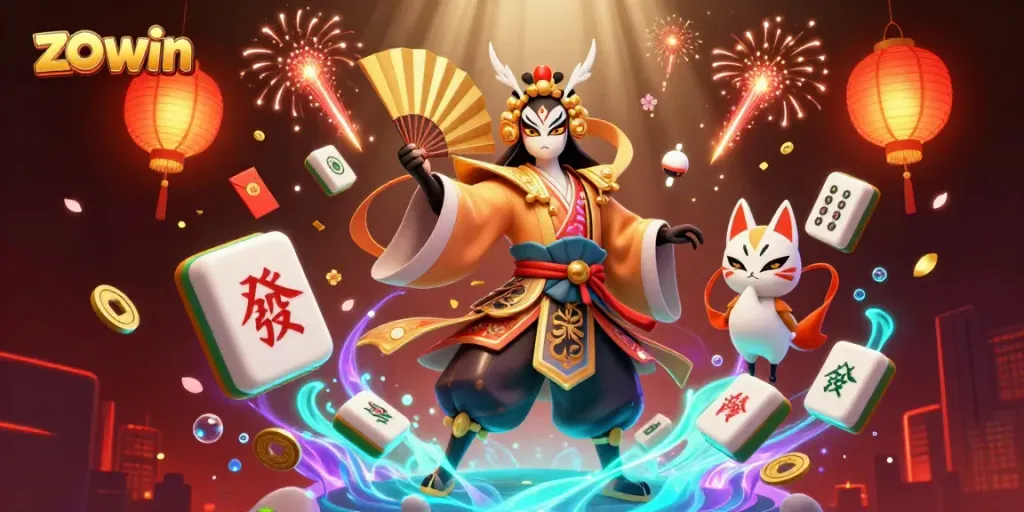 Experience thrilling gameplay with the vibrant zo win characters and lively game elements in this rich illustration.