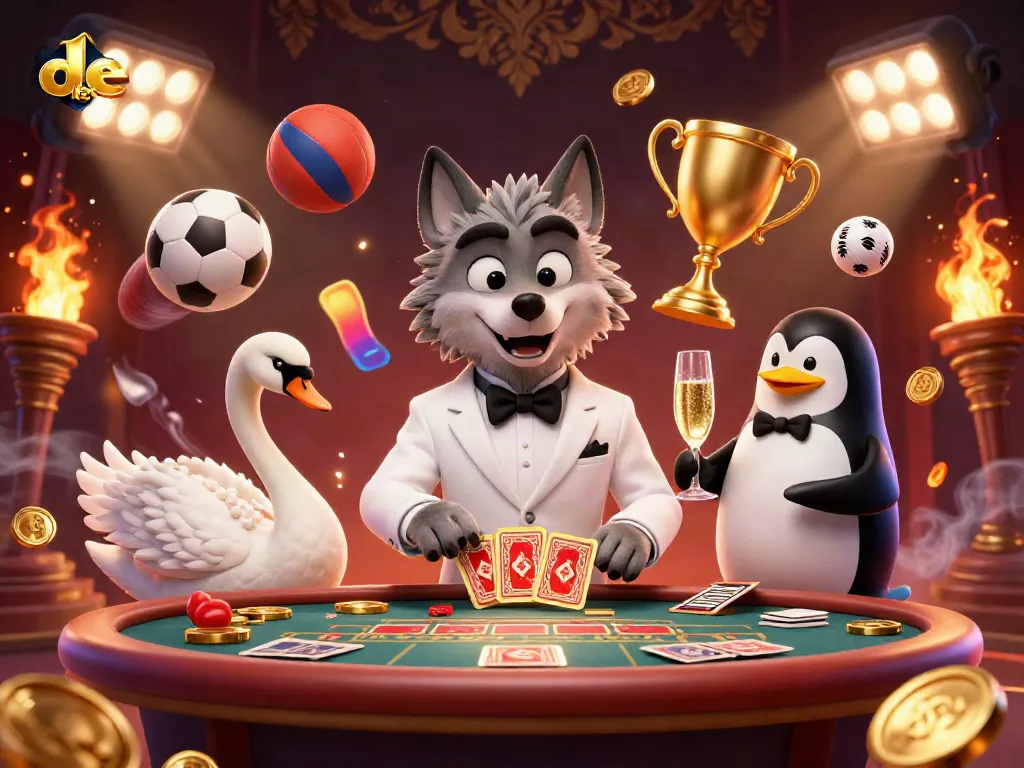 Experience thrilling gambling action with de bet in a vibrant 3D casino scene.
