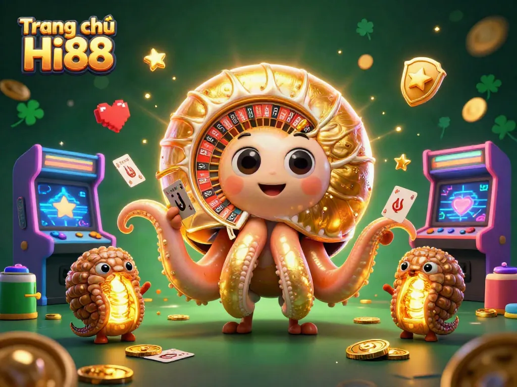 Experience thrilling gameplay at Trang chủ Hi88 with vibrant casino elements in a dazzling 3D scene.