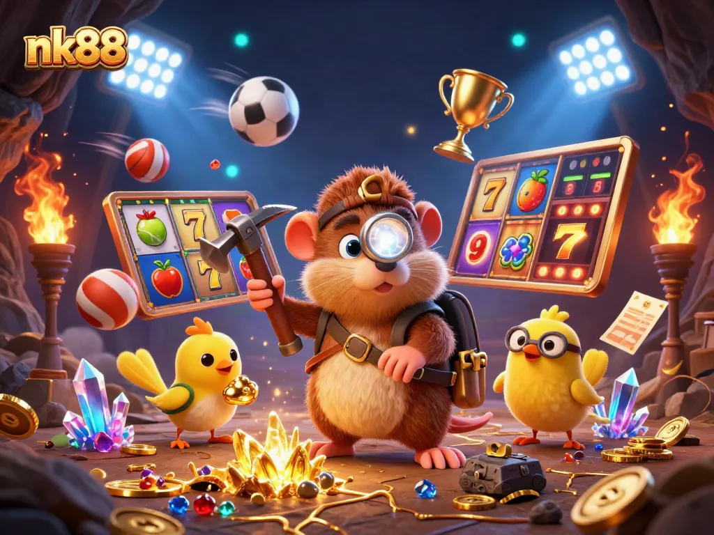 Win exciting jackpots with nk88 as treasure hunter mole explores a lavish cave filled with gems.