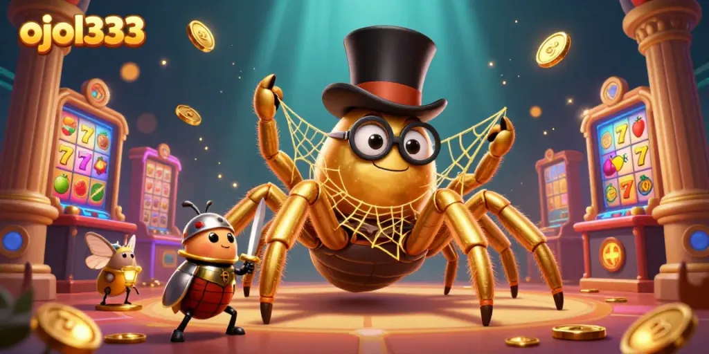 Engage with the captivating world of ojol333 as a golden tarantula weaves casino fortunes.