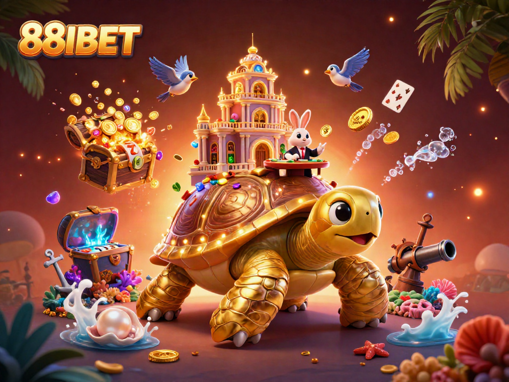 Engage with thrilling slots and live dealer action at 88IBET, featuring a vibrant casino scene.