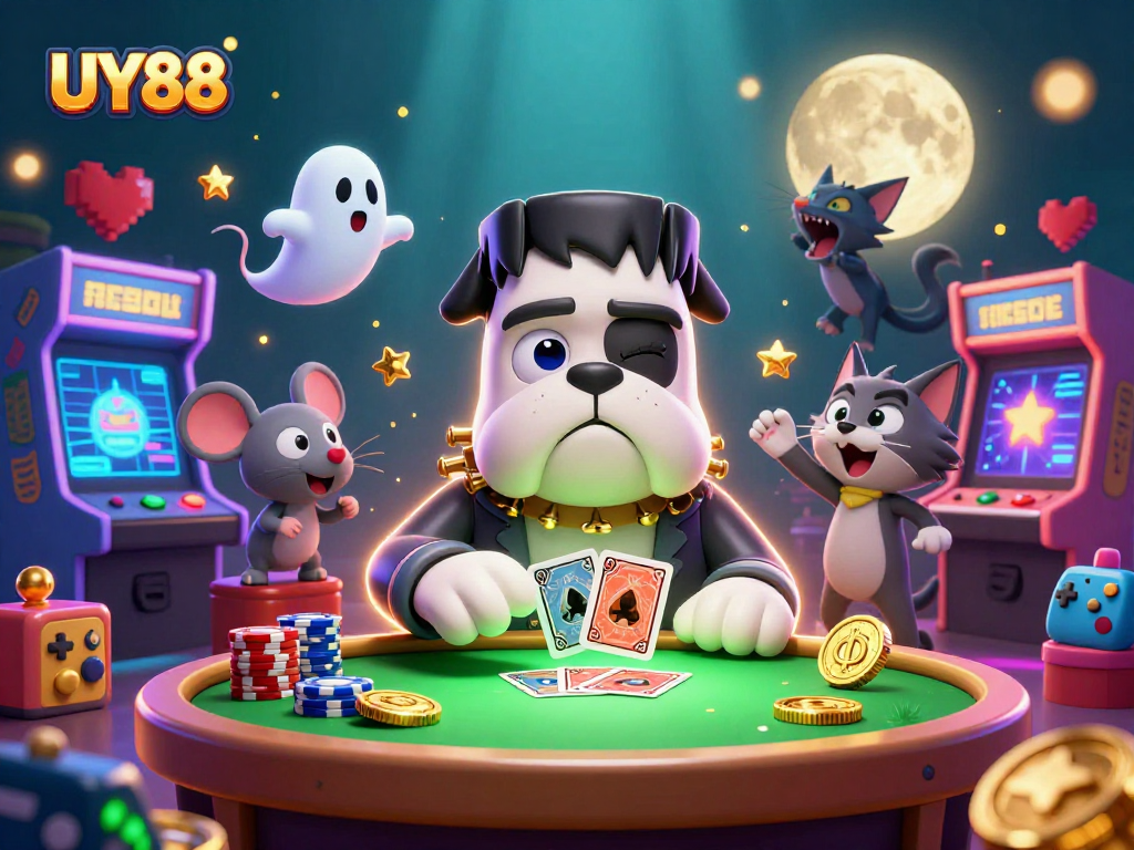 Experience UY88 as a thrilling casino adventure with a spirited monster dealer and interactive fun.