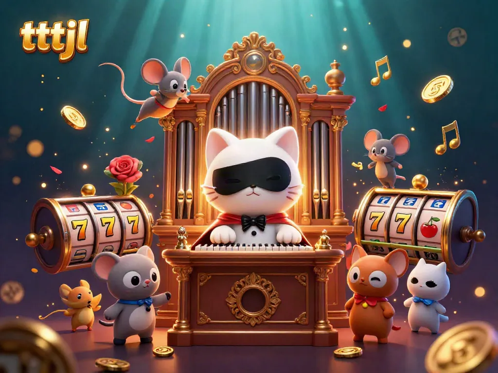 Experience the excitement of tttjl with a vibrant 3D casino scene featuring lucky symbols and animated characters.