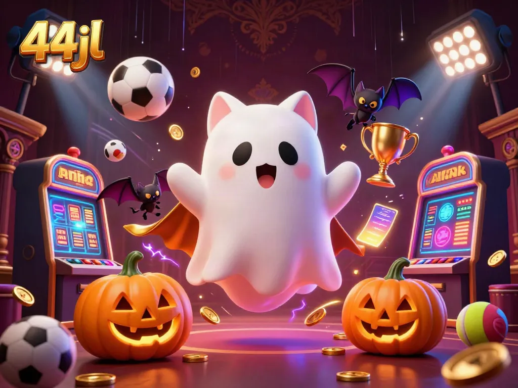 Experience thrilling gaming with 44jl’s ghostly cat and vampire bat in a haunted casino.