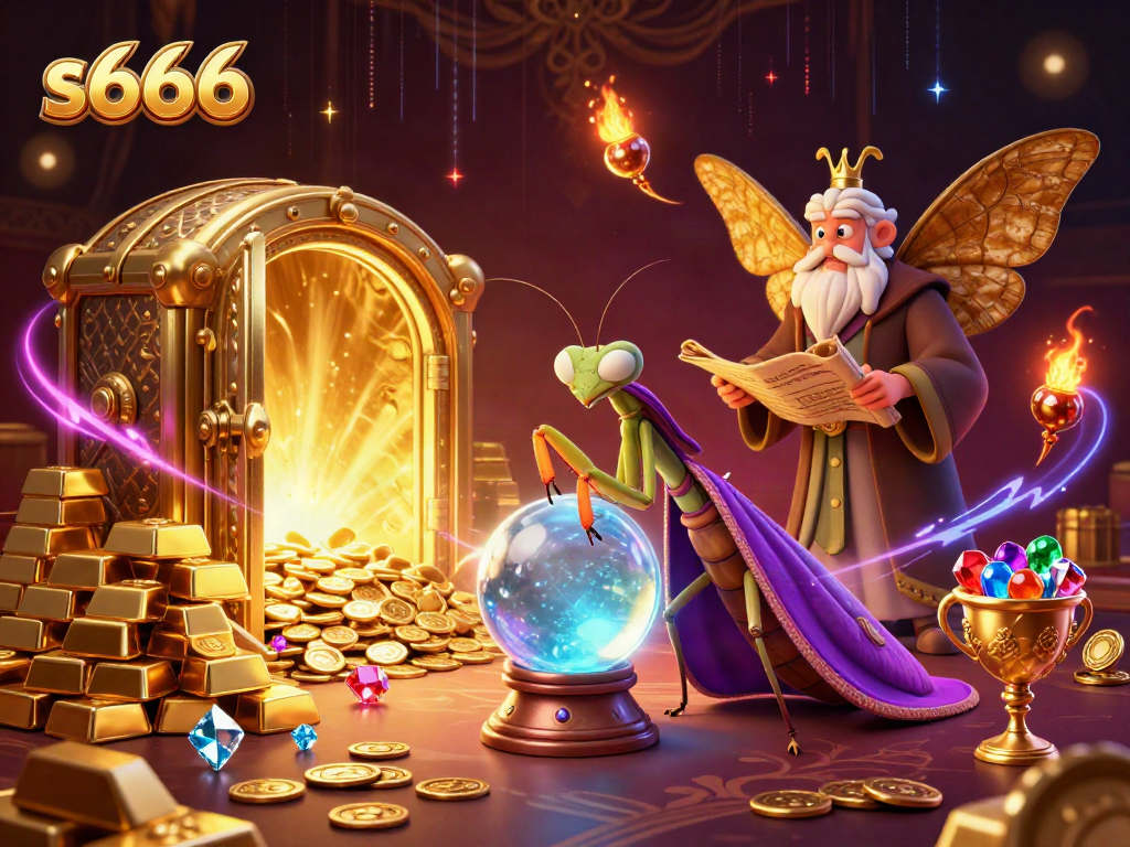 s666 players engage with a mystical fortune teller for winning strategies in an elegant casino setting.