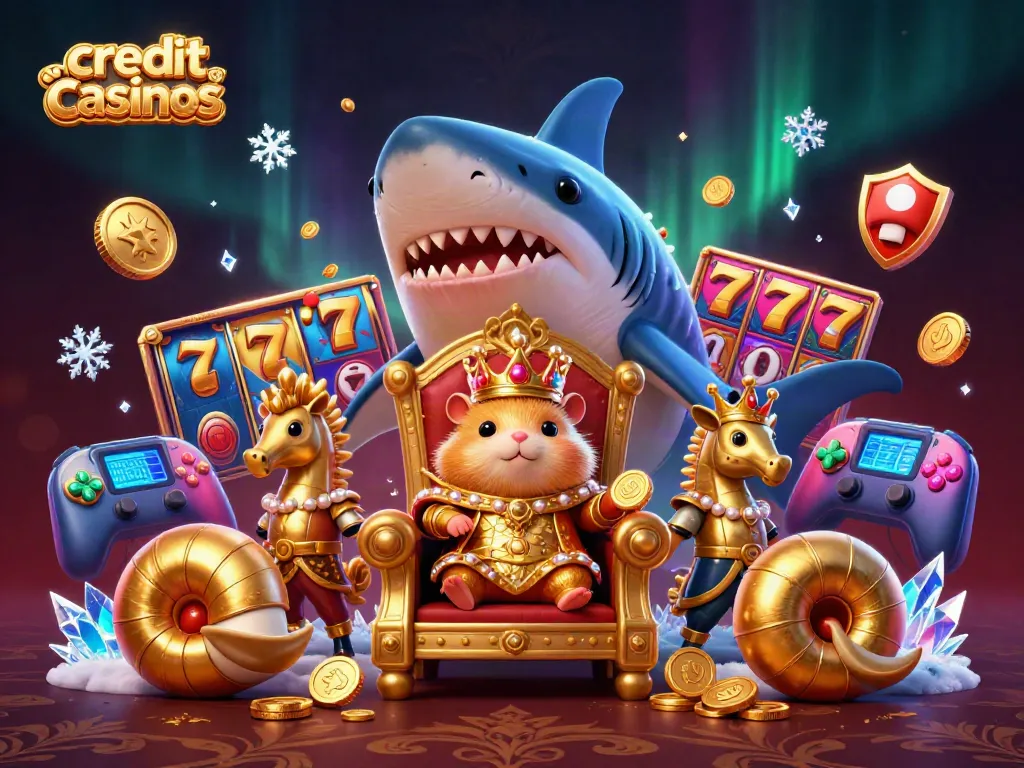Experience thrilling gameplay at credit card casinos with a heroic golden hamster king in a vibrant scene.