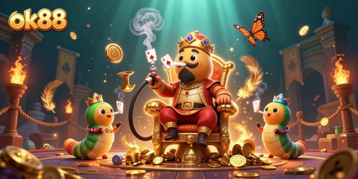Engage with ok88's vibrant casino fantasy, showcasing a magical scene with dynamic characters and casino elements.