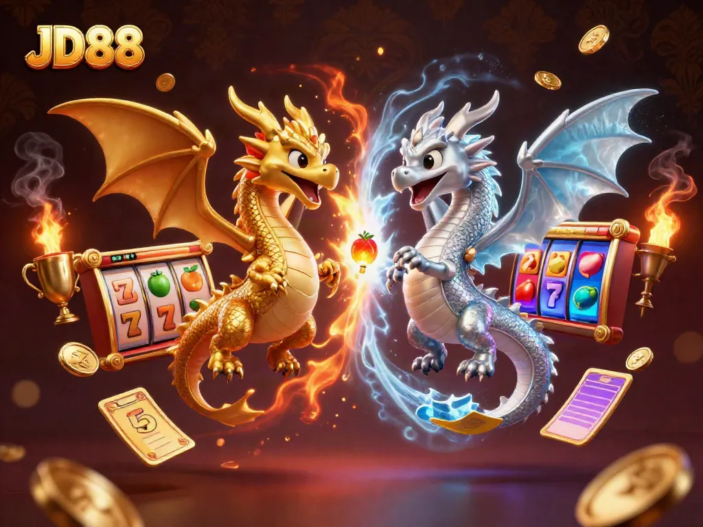 Experience thrilling gameplay at JD88 with engaging dragons, slot games, and golden gaming elements.