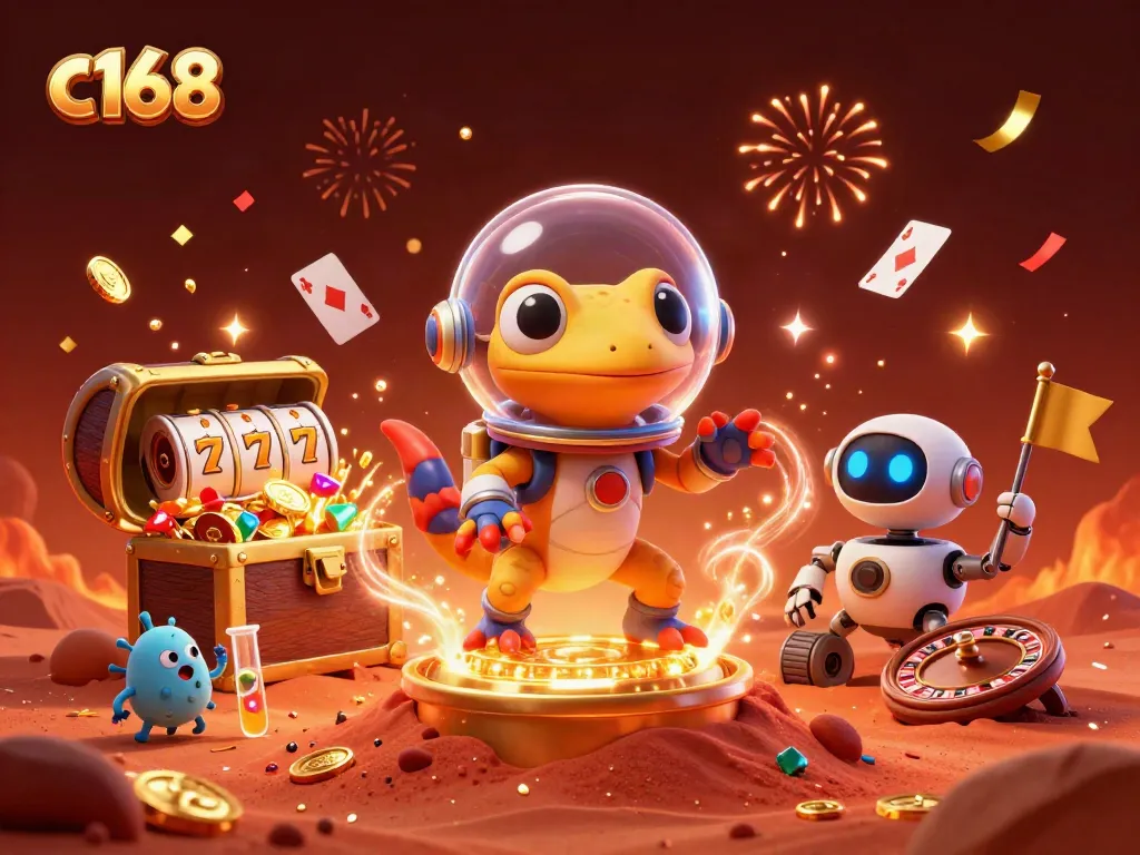 Engage in exciting casino adventures with c168 while a Martian gecko unearths treasures
