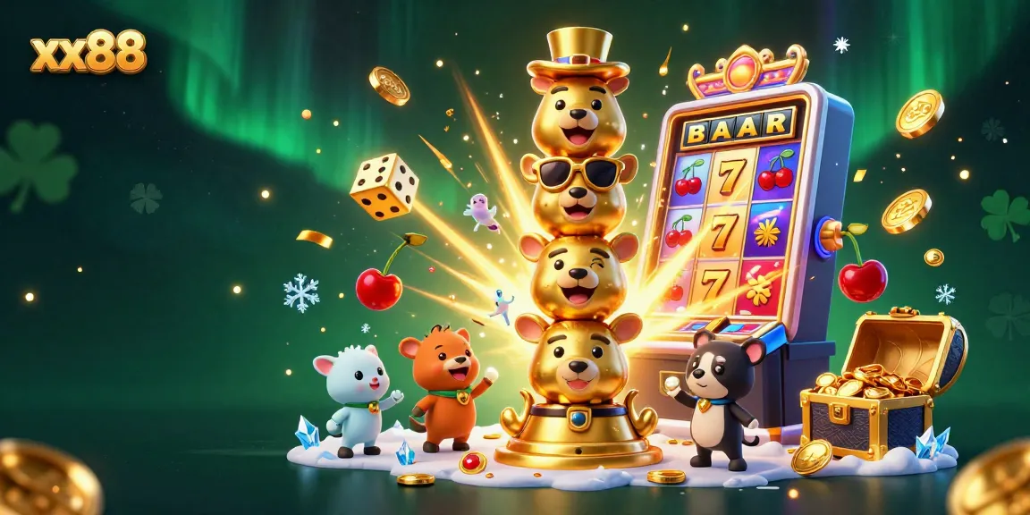 Experience thrilling gameplay at xx88 with a vibrant casino scene featuring jackpots, slot machines, and colorful game elements.