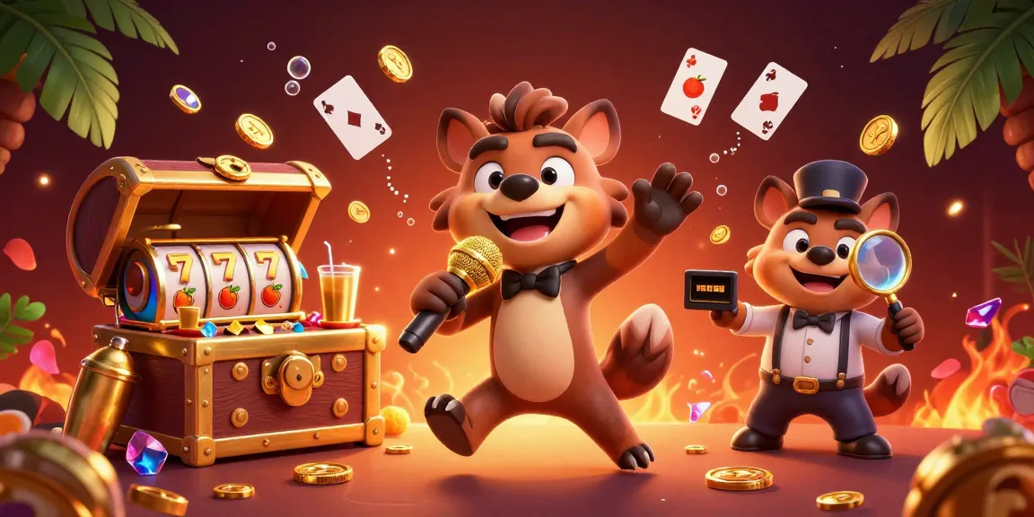 Engage with Go88's exciting casino experience featuring lively hyenas in a comedy club setting.