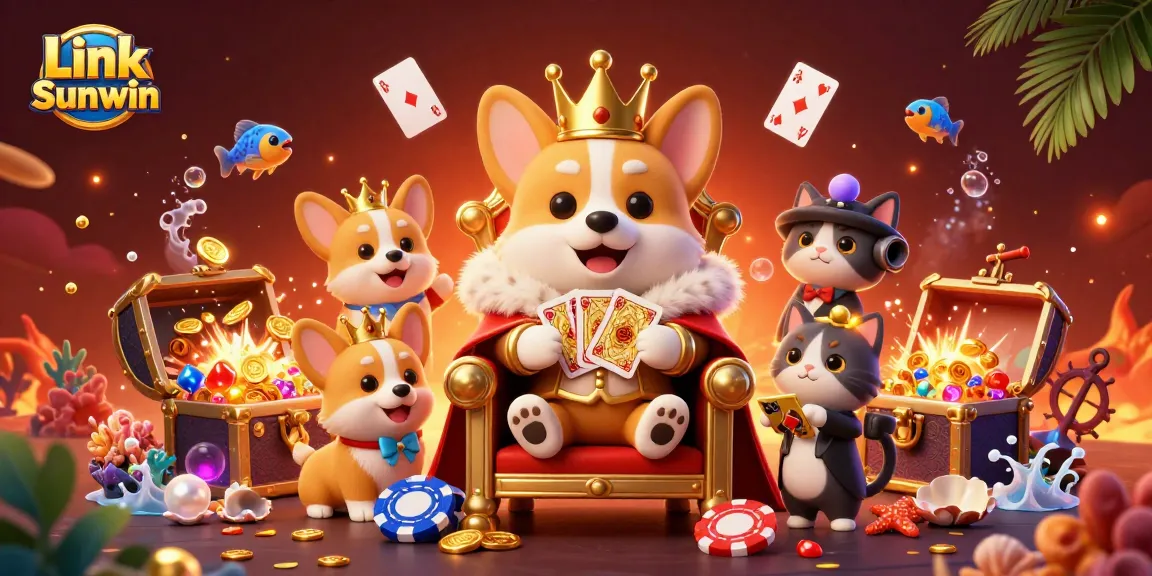 Play exciting games at Link Sunwin with vibrant graphics and rich rewards in this engaging illustration.