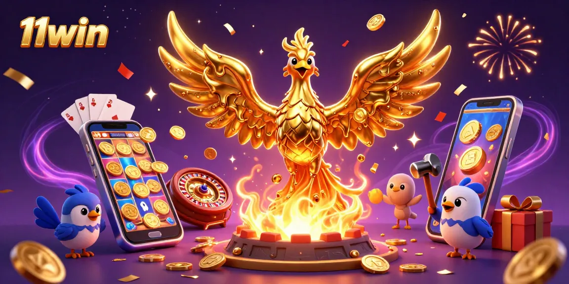 Experience 11win action with a molten gold phoenix and dynamic casino elements