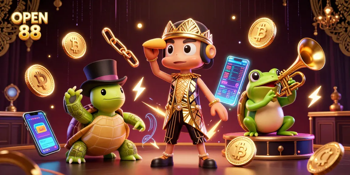 Play thrilling games at OPEN 88 with vibrant casino adventure featuring unique characters.