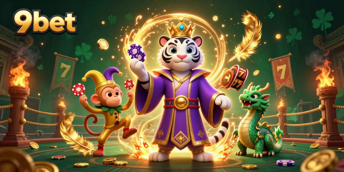 Experience the thrill of 9bet with a vibrant 3D illustration showcasing gaming excitement and immersive elements.