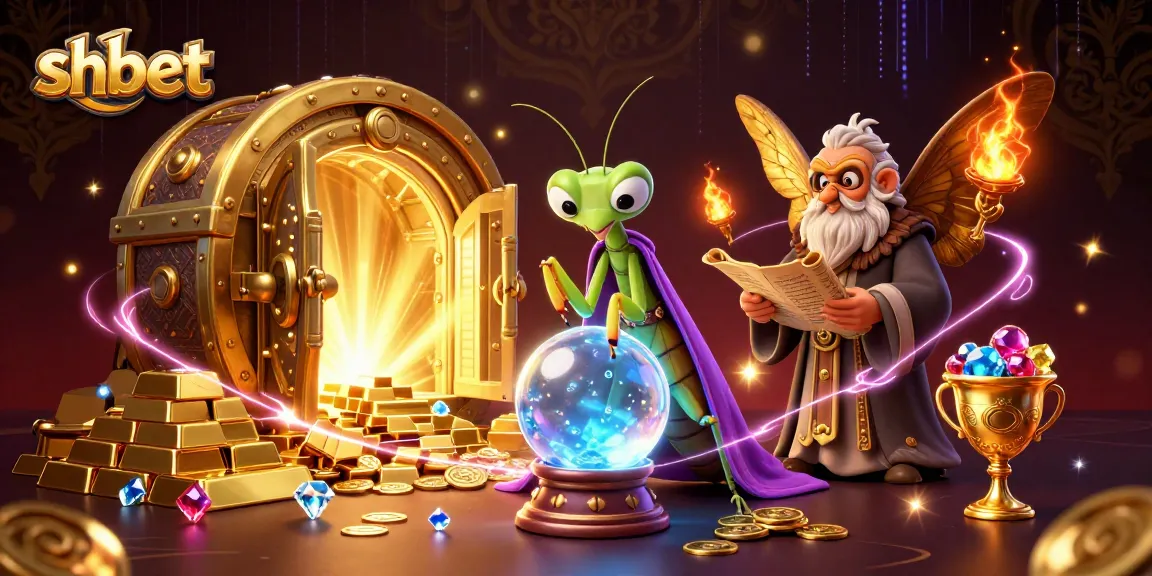 Win big with shbet at a dazzling online casino, featuring mystical characters and treasures.