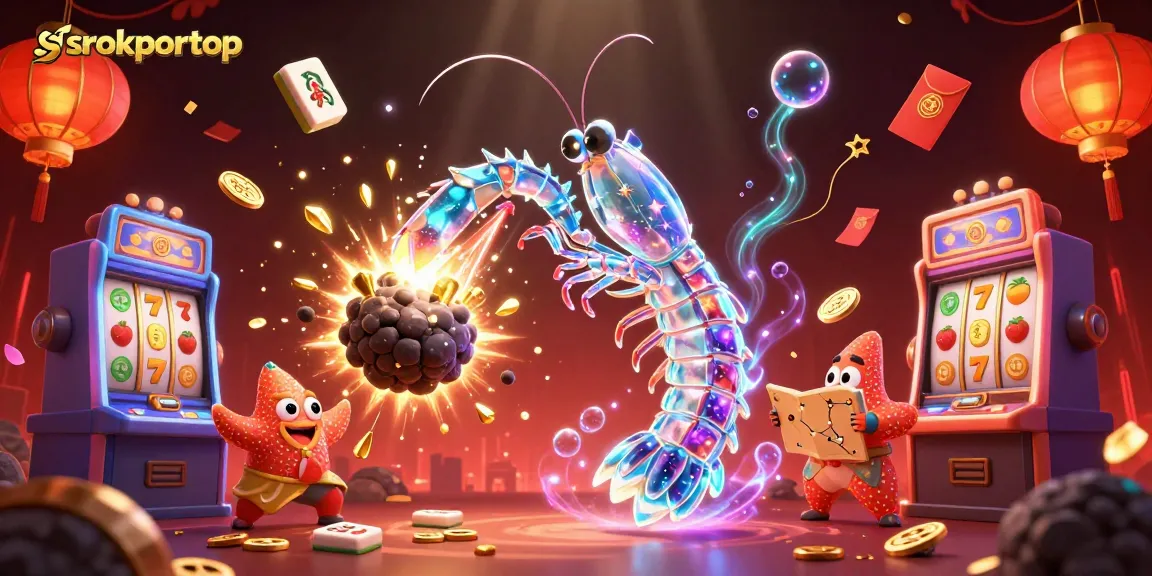 Experience excitement with srokportop's galactic hero amidst dazzling slot machines.